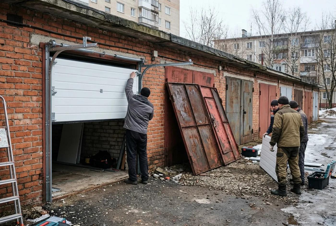 Замена гаражных ворот в Ангарске